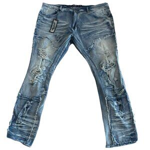 NWT Frost Originals Gambol Stack Jeans Men's Size 48x36 LIGHT WASH F1781